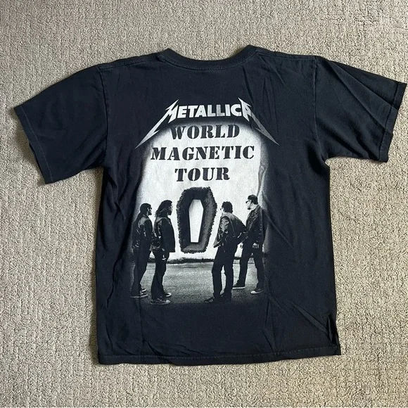 VTG Metallica Death Magnetic World Tour T Shirt Men’s Sz M Black Double Sided - Picture 8 of 10
